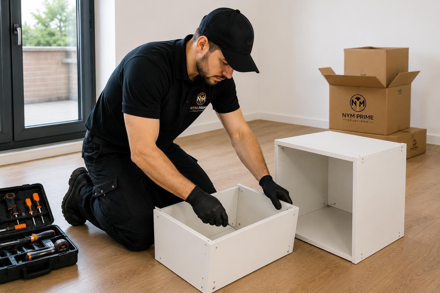 NYM Prime Solutions team assembling a wide variety of home and office furniture types