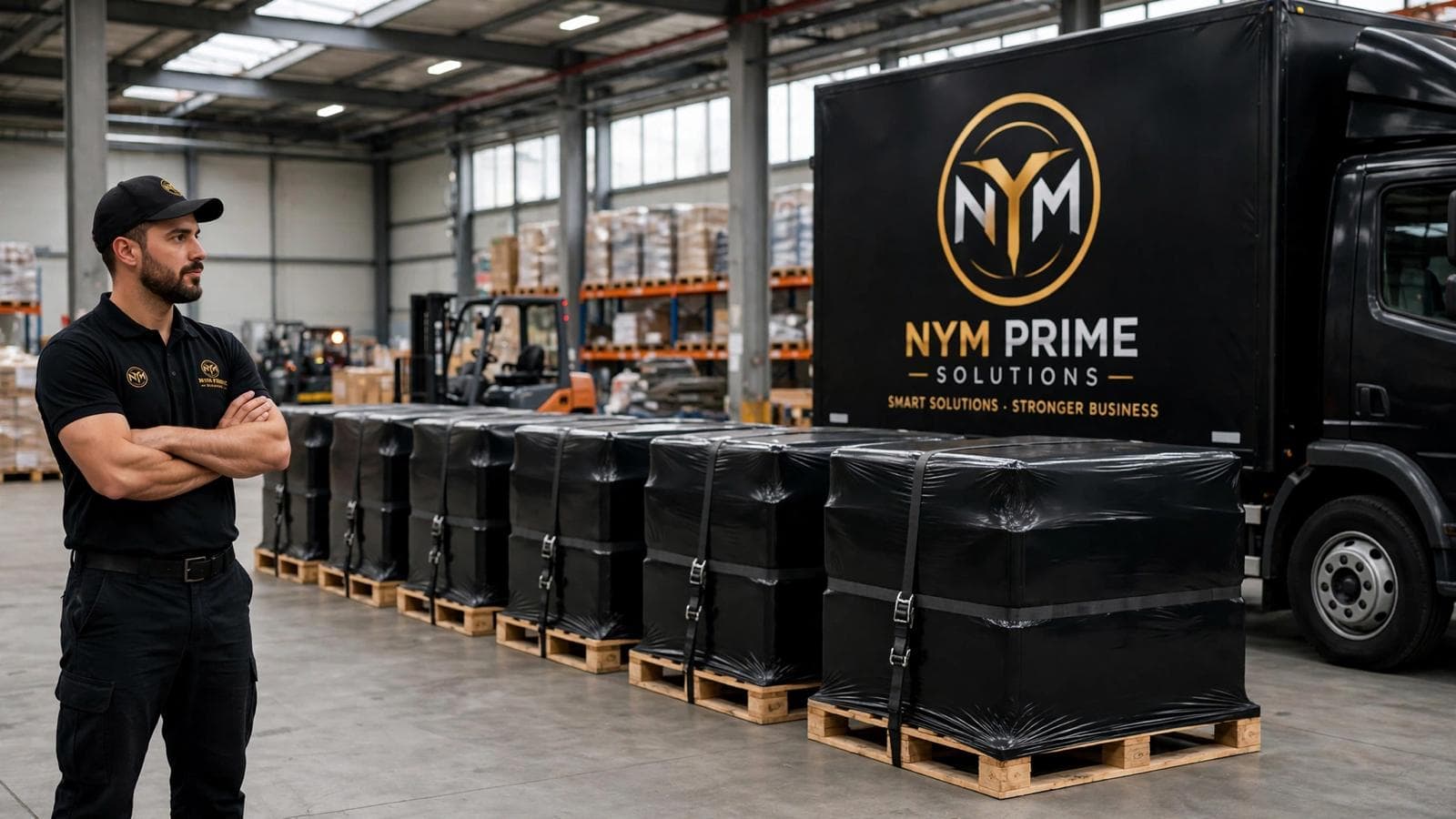 Organised loading of industrial inventory at a company warehouse